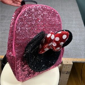 Disney Park Minnie Mouse Pink Sequin Backpack